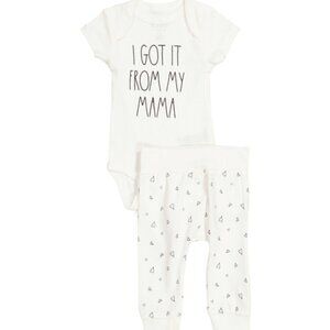 RAE DUNN Newborn 2pc Got It From My Mama Bodysuit Set 0 - 3 month